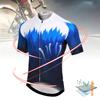 Man Male Tree Grain Blue Summer Outdoor Short Sleeve Bicycle Cycling Wear ClothesTree Grain Blue Short Sleeve XXXL