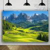 2D Plane, 1 Piece of a European Mountain Scenery Background Banner, Suitable for Weddings, Birthdays, and Anniversaries