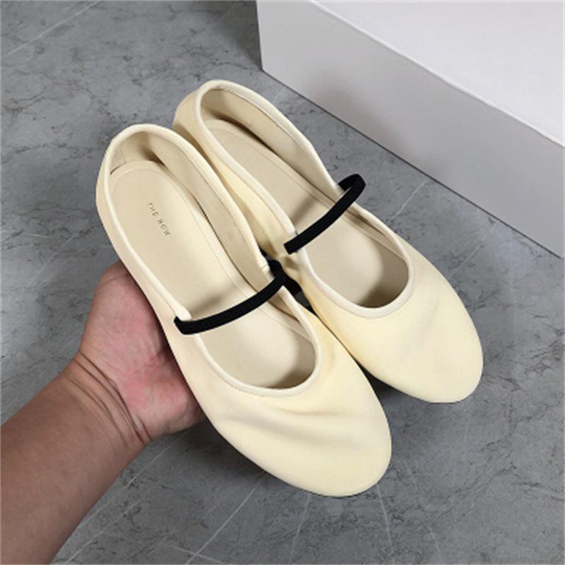 Niche Ballet Flats Soft Leather Step-On Heel French-Inspired Comfortable Low-Cut Women s Shoes 36 9587₽