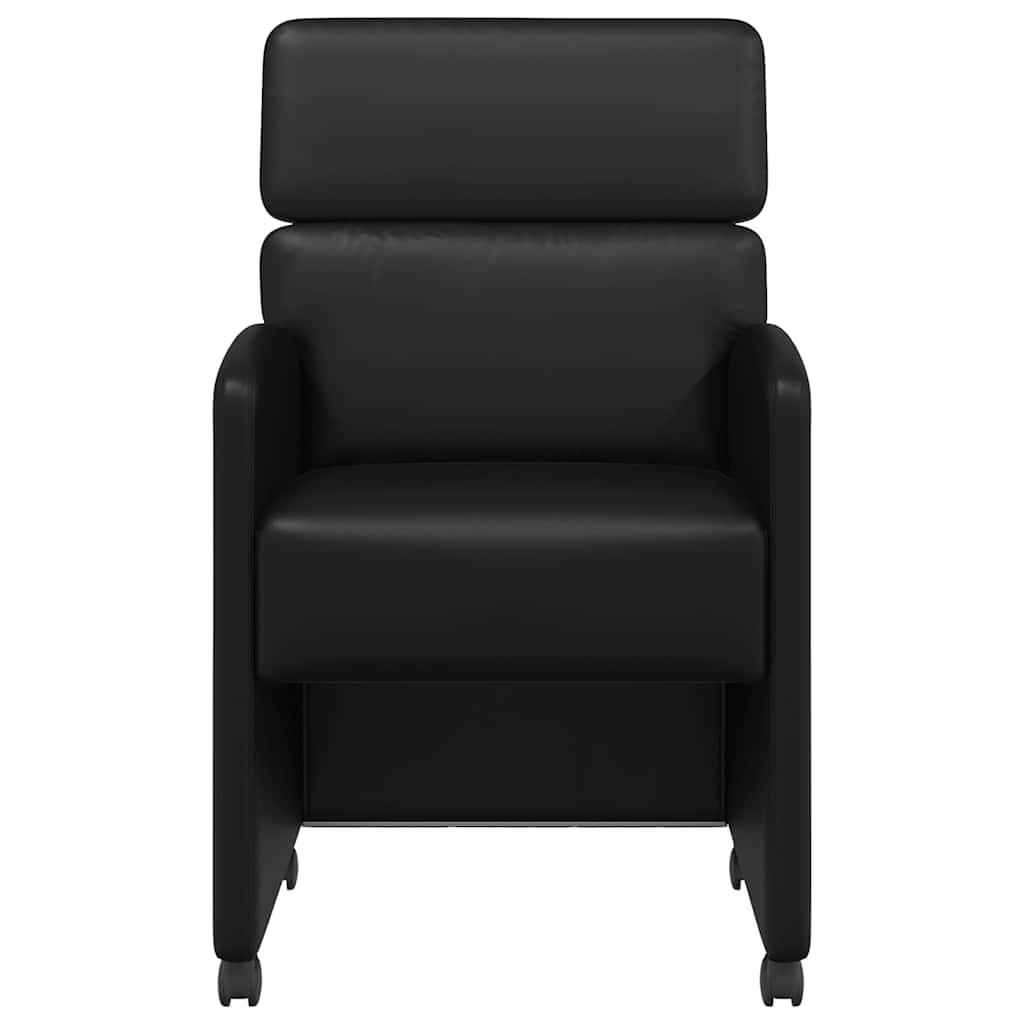 Dining Chairs with Casters 2 pcs Black 58 x 65 x 98 cm