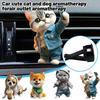 Roztomilý klip do mřížky ventilace do auta s kočkou a psem - Akrylový dekorativní design pro svěží kompaktní interiér & Aro J4T7