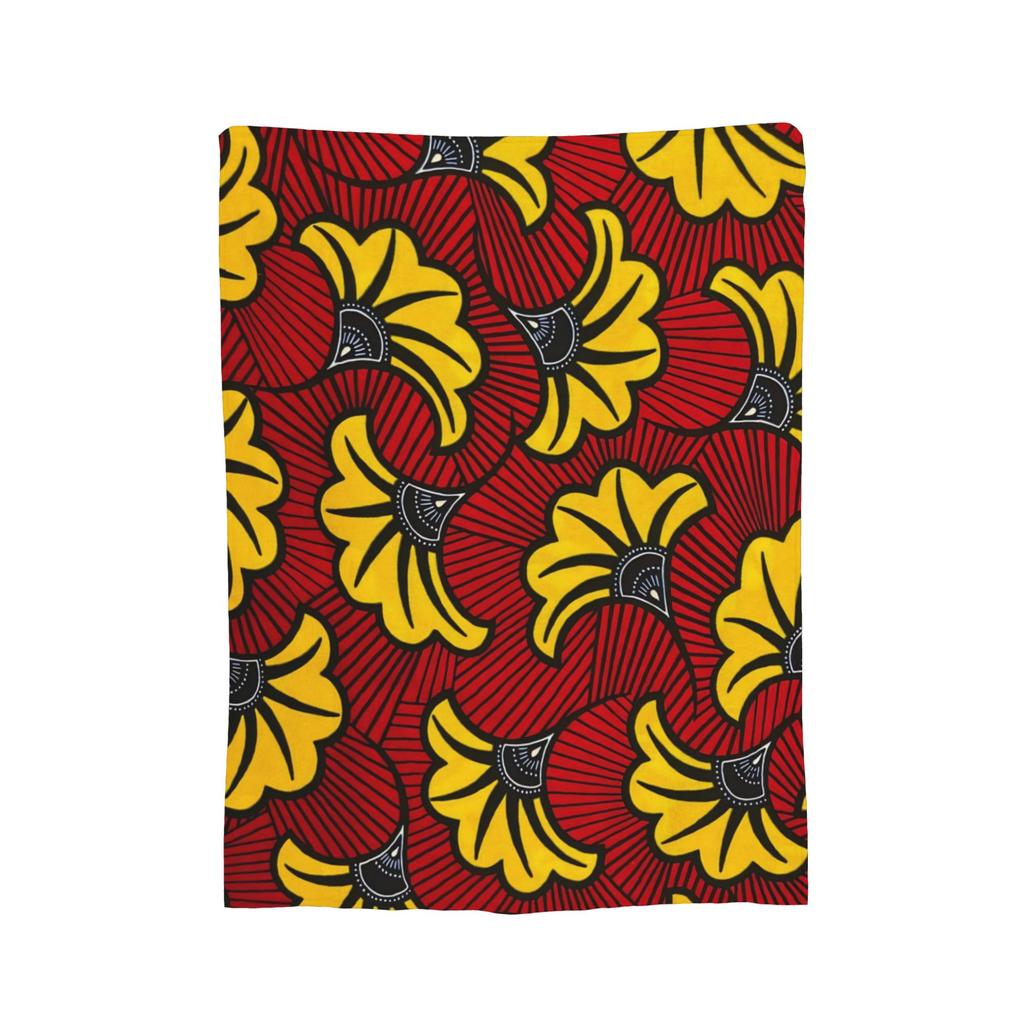 Traditional Ethnic Tribal Pattern Fleece Throw Blanket Kizomba Blankets for Home Travel Ultra-Soft Bedroom Quilt,