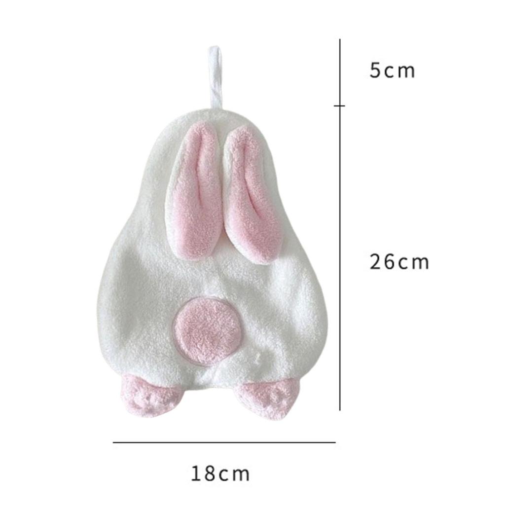 Hanging Hand Towel 26x18cm Multipurpose Comfortable Washcloths Bunny Shape Dish Towels for Home Dorm Holiday Hotel Apartment