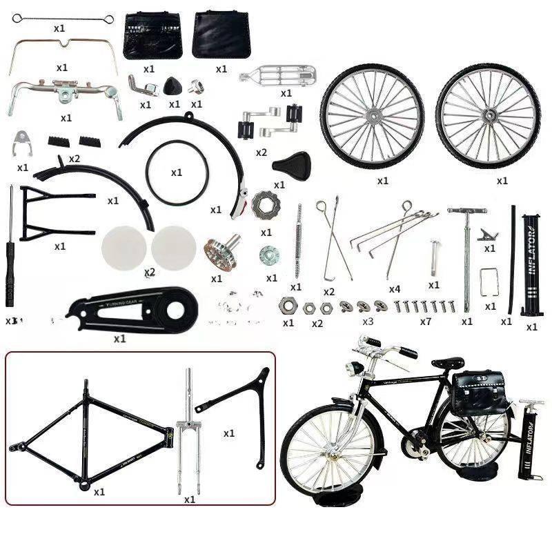 110 Classic Diy 28 Assembled Alloy Bike Toy Car Model Decoration Kids Gift
