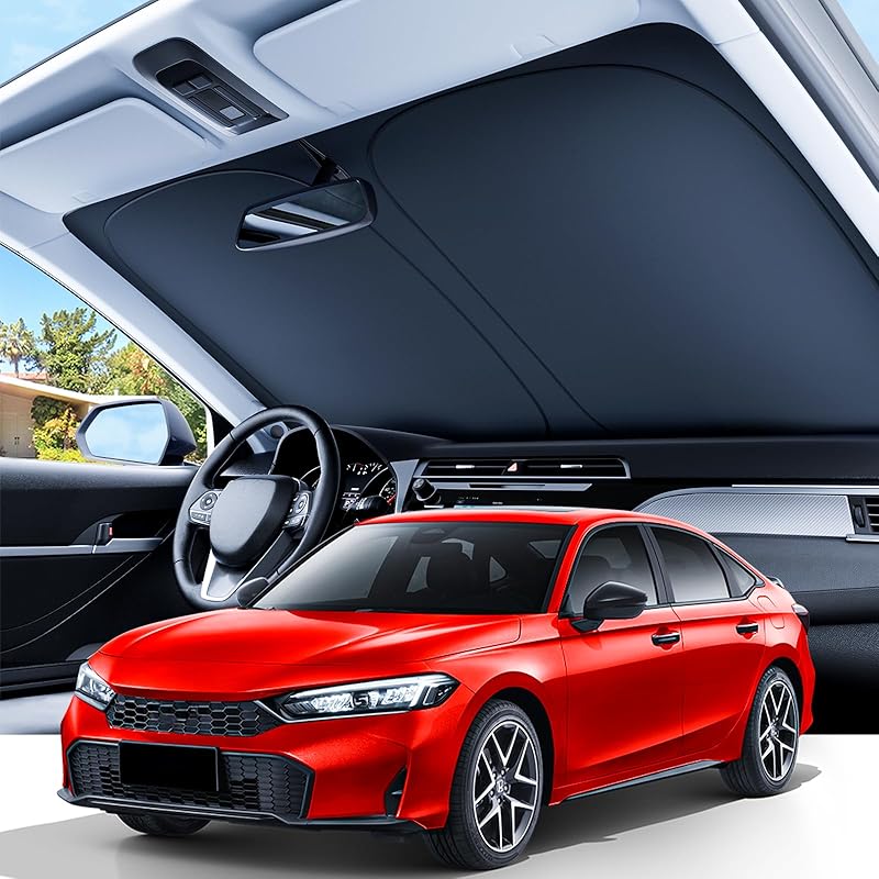 REEVAA 2025 Upgraded Tesla Model 3 Highland Sunshade Windshield [Tailored Fit, 99% Sun Protection] Foldable And Easy-Use Sunshade Accessories With