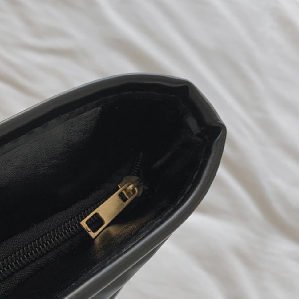 NICE SELECTION Women's Quilted Shoulder Bag, Lightweight, 2-Way Tote Bag, Waterproof and Water-Repellent, Large Capacity (Black, Regular)