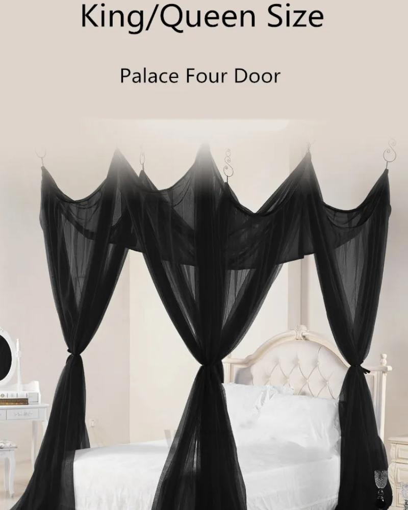 Sexy Mosquito Net Palace Four Door King/Queen Double Size Home Single  Bed Prevent Insect Outdoor Square Grace White Canopy Net