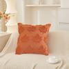Autumn Pillow Cover Plush Faux Fur Pillowcase with 3D Leaf Art Farmhouse Bohemian Style Invisible Zipper Pillow Case