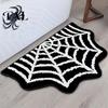 Rutschfeste Fußmatte für den Eingangsbereich Spinnennetz Badezimmerteppich, Halloween Gothic Badezimmerteppich, Rutschfester Bodenläufer Schwarze Fledermaus für Hauseingang Schlafzimmer Innenbereich
