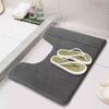 40*60cm Water Absorbing Soft Home U Shaped Non-Slip Bathroom Pad Bath Pedestal Toilet Mat