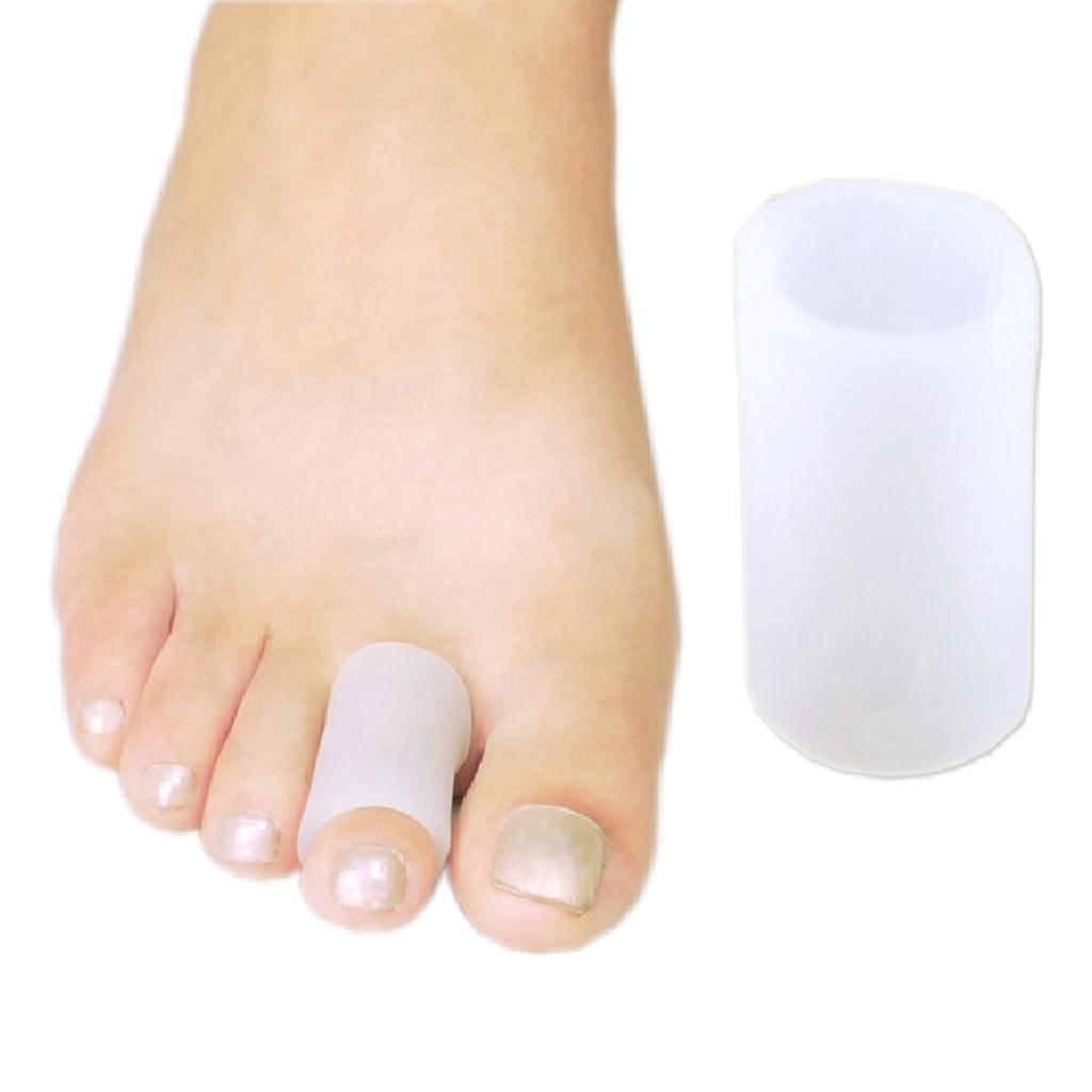 2 Pieces Open Silicone Toe Tube - Sleeves Corn Pad Protectors for Cushions Corns, Blisters,