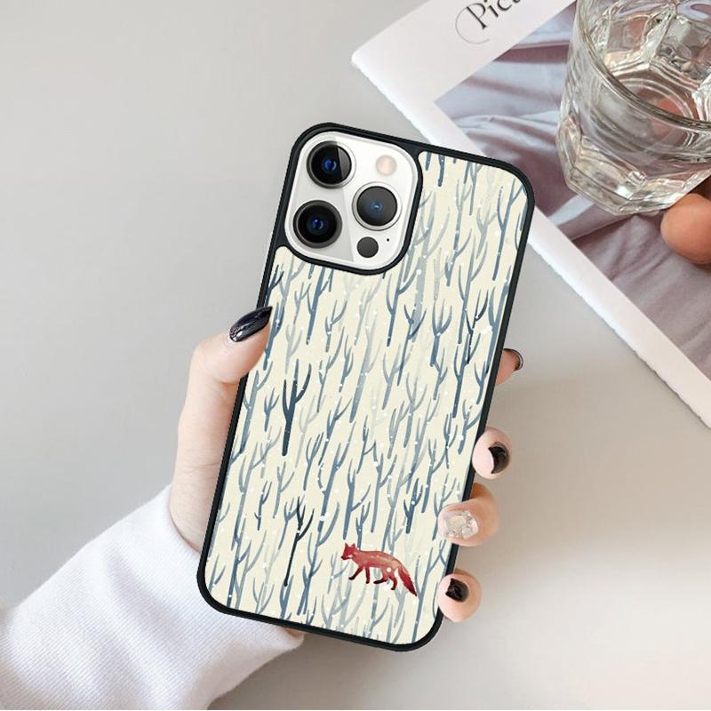 Red Fox Pattern Phone Case For iPhone 17 Air 16 15 14 Max Plus 11 12 13 Pro Max Phone Cover coque