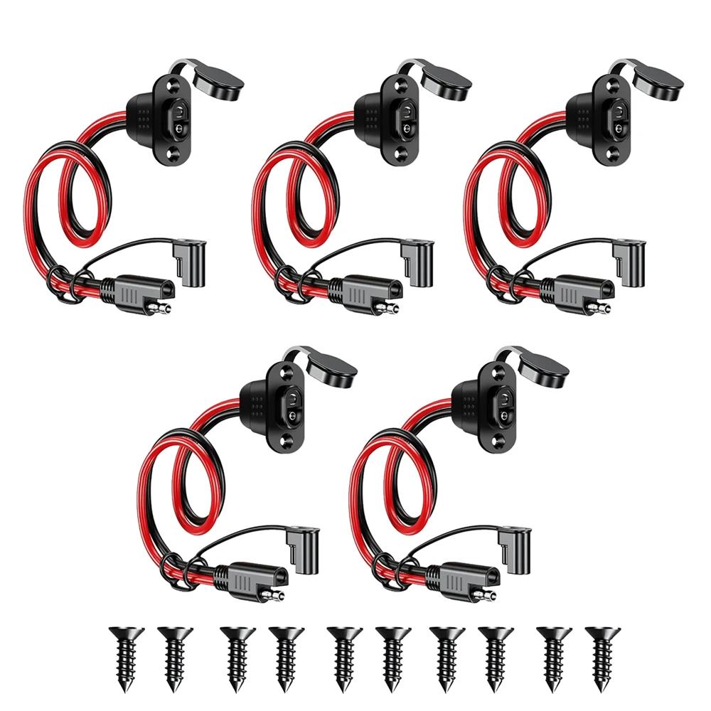 SAE Quick Connector Harness SAE Adapter Male Plug To Female Socket Cable 1FT 12AWG SAE Extension Cord