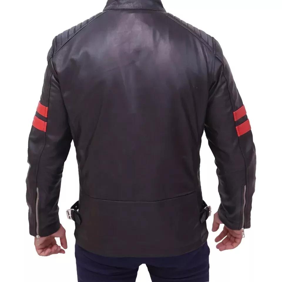 New Men Jacket Black Stylish Genuine Lambskin Leather Handmade Lambskin Soft Real