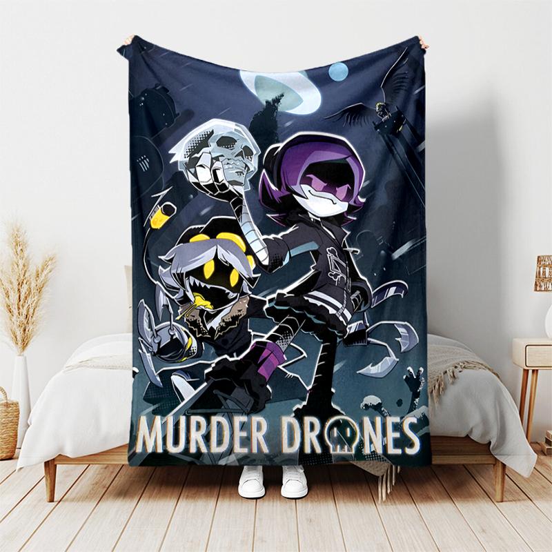 1pc Blanket Murder Drones Print Design, Lightweight Blanket for Sofa, Bed- Soft &Warm, Gift for All Seasons Like Christmas, Halloween