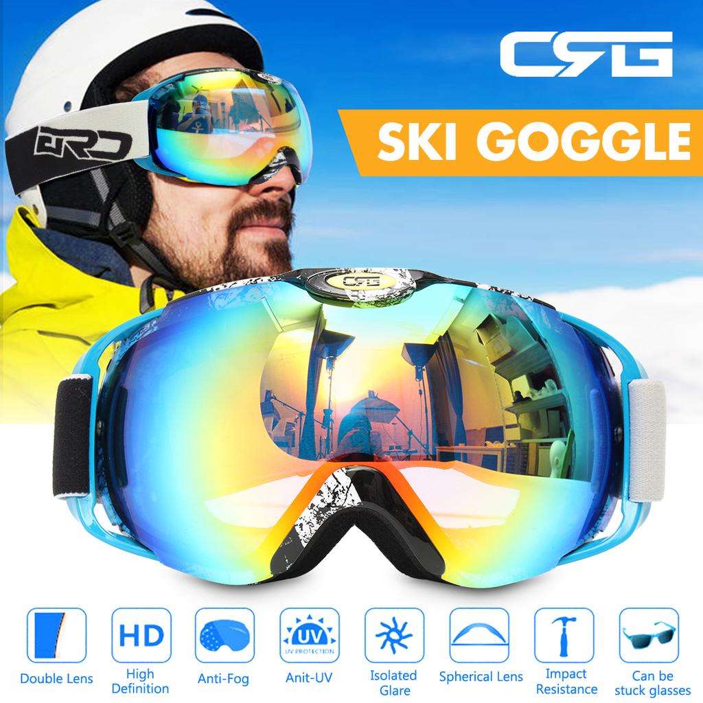 Buy Spherical Antifog UV Dual Lens Snowboard Snowmobile Ski Goggles