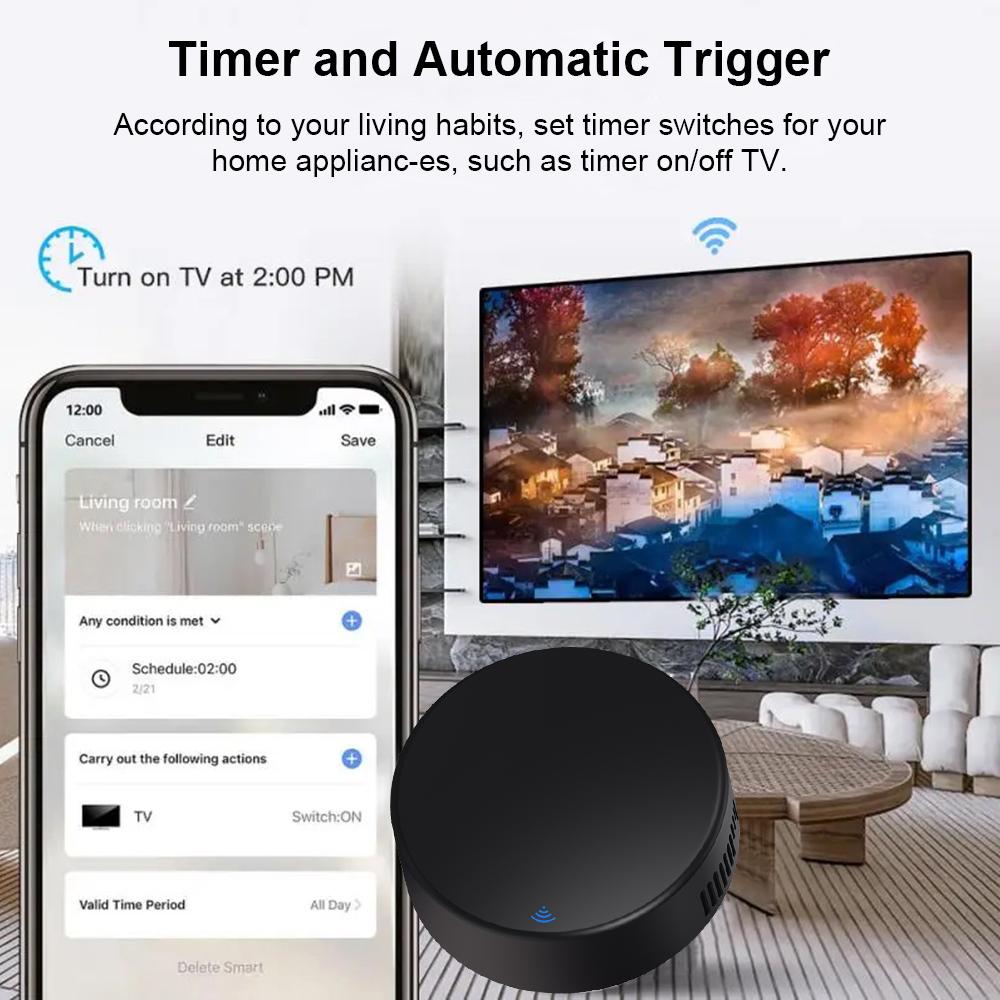 Télécommande Tuya WiFi RF IR 433MHz/315MHz Pour Maison Intelligente Via Smart Life Pour Climatiseur TOUS les TV Supporte Alexa, Google Home