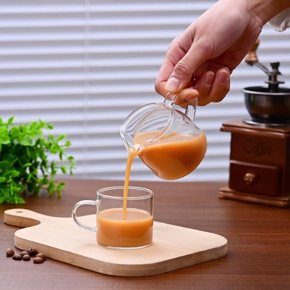 100/150 ml Glasmjölkkopp Värmetålig Gräddkanna Kaffebryggning