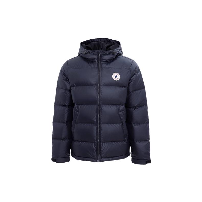 Converse Down Jackets Men s Navy Blue Hooded Moderate Puffer Jacket MCJ213-023 2XL