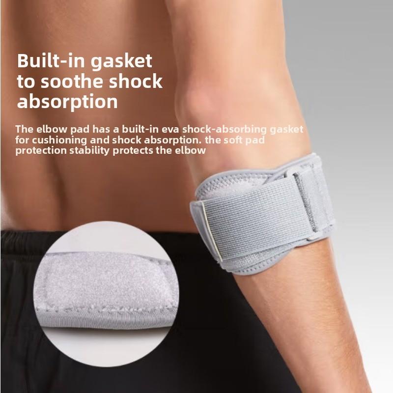 

Sports Elbow Wrap Adjustable Nylon Tennis Elbow Protection Pressurized Anti-collision Shock Absorption EVA Gasket Elbow Pad one size fits all серый