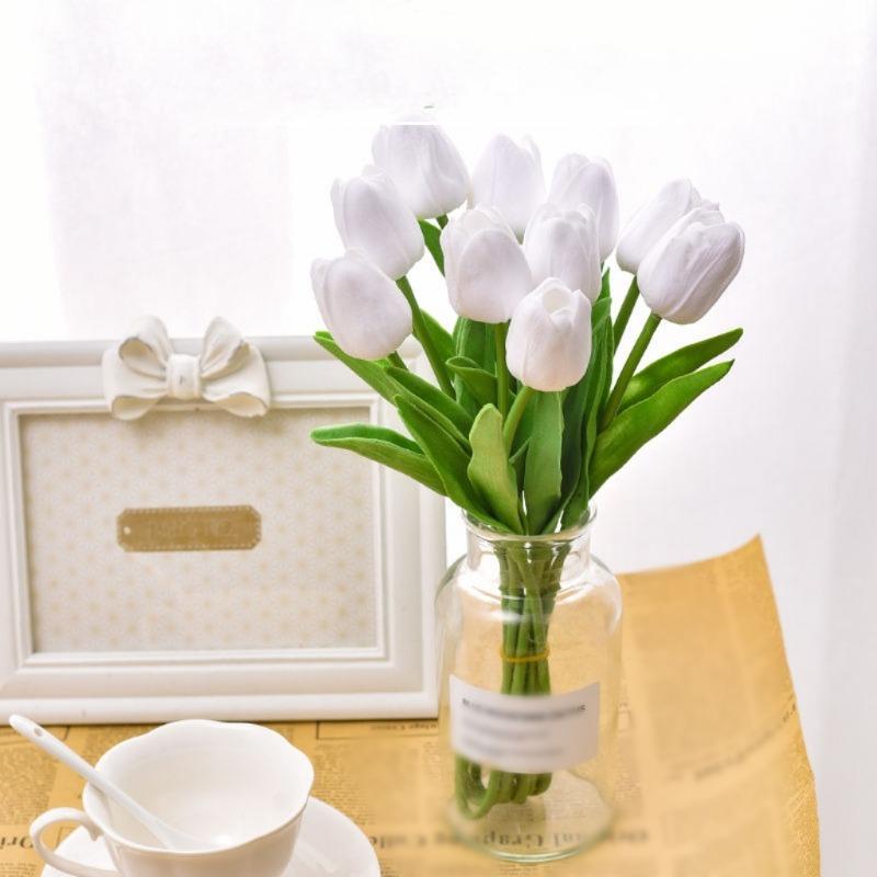 1/3/5PCS Artificial Flowers Real Touch Tulip Scrapbooking Vase Home Decor Wedding Garden Mother's Day Bouquets
