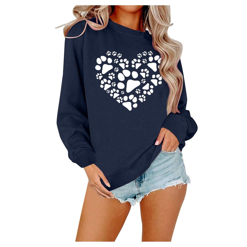 Women's Fashion Casual Color Long Sleeve Valentine's Day Printed Sweater