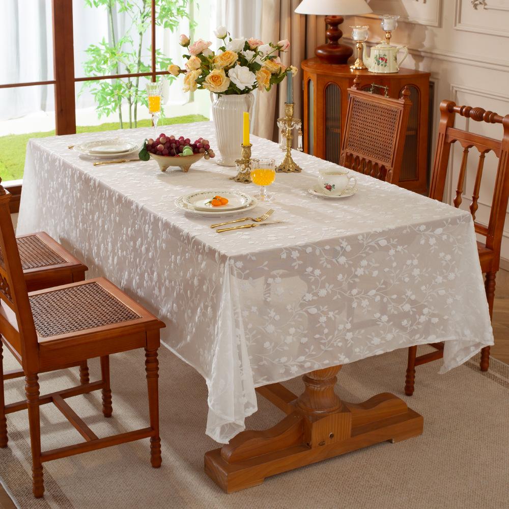 Yingchuang French Lace Tablecloth Relief Pattern Decoration Tv Cabinet Cover Cloth Restaurant B & B Hotel Fringed Table