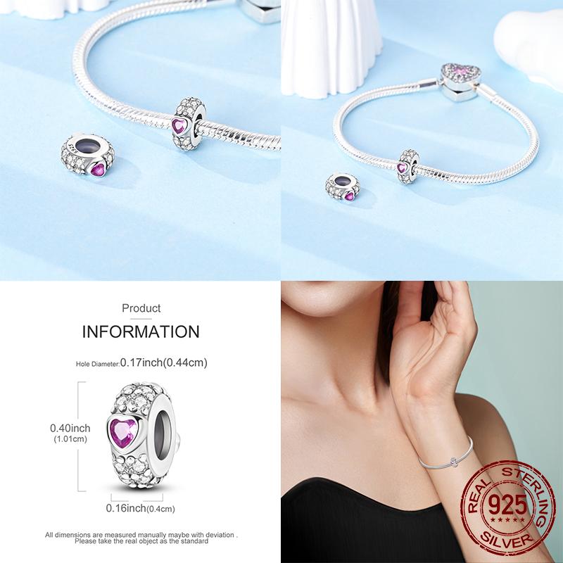 Original Copper Heart Love Beads Air Balloons Charm Bead Fit Bracelet Necklace Women Jewelry Gifts