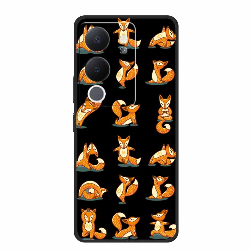 Funda For Vivo V30 Lite Case Cute Cartoon Cat Black Silicone Shockproof Soft Phone Cases For Vivo V30 Lite Back Cover Case Bag