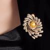 Women Brooch Rhinestones Imitation Pearl Inlay Irregular Design Lapel Pin Non-Slip Buckle Scarf Badge Clothing Bags Accessories