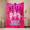 KPop Demon Hunters Cartoon Flannel Blanket - Cozy Throw for Sofa and Naps