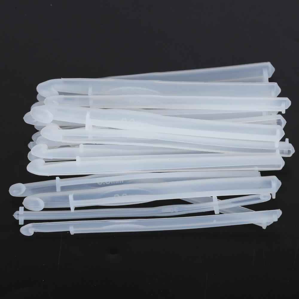 20pcs White Silicone Craft Moulds Silicone Knitting Sweaters Tool Crochet Hooks Mould Craft Making