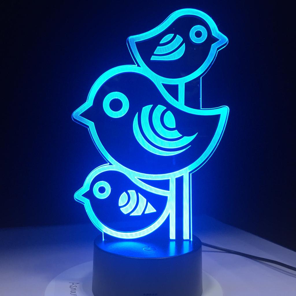Factory Dropshipping ODM Rechargeable Touch Switch Dog Arylic Panel Box Table Night Lamp  16 Colors Change 3D LED Light