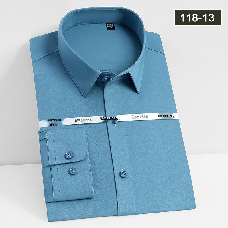 Unisex Long Sleeve Bamboo Fiber Non-Iron Shirt - High Drape and Elastic, Available In Stock.