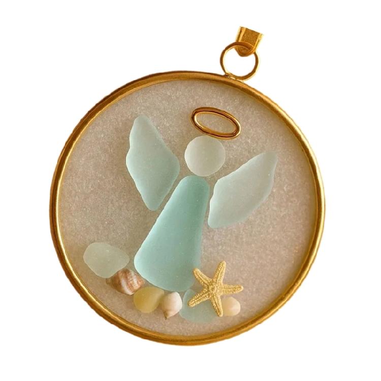 Acrylic Christmas Tree Ornament Decorative Sea Glass Coastal Holiday Accent Pendant Unique Religious Gift
