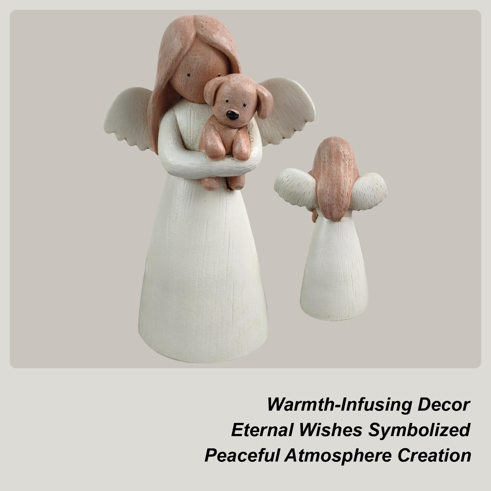 Angel Holding Puppy Ornament Resin Holding A Dog Figurine Statue Friendship Angel Decor For Pets Lover Living Room Bedroom China Mainland