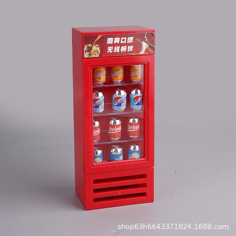 Mini Supermarket Refrigerator Sticker Cabinet Model Toy Micro Scene Diy Doll House Food Play Accessories Miniature Bottle