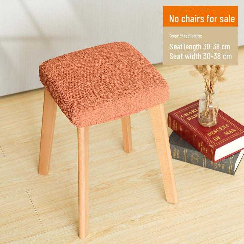 Elastic Square Stool Chair Cover for All Seasons - Modern Simple Design for Home, Office, Dining Table, and Wooden Chairs