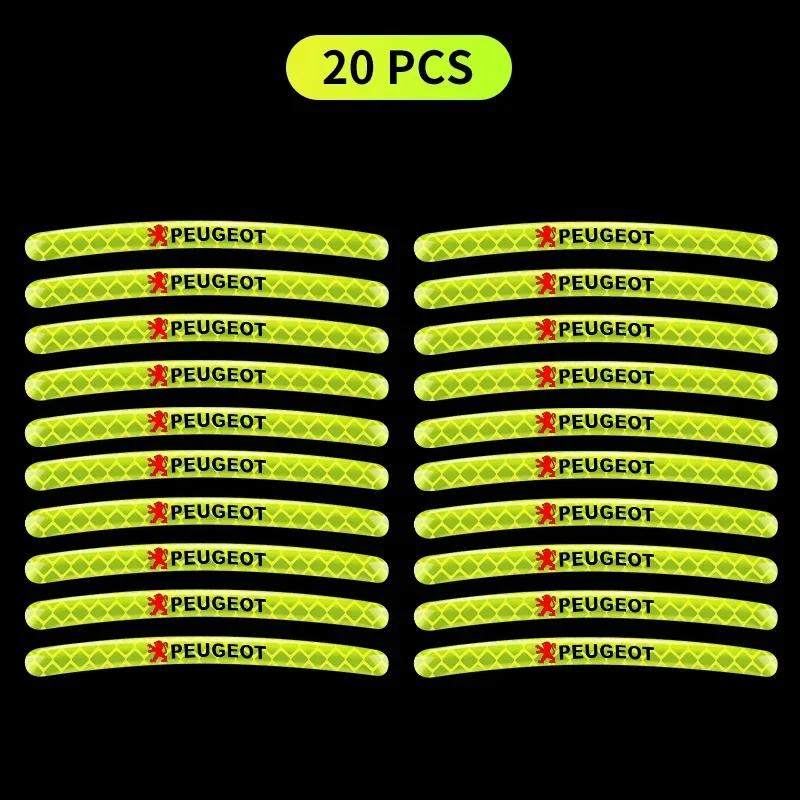 Car Sticker Car Wheel Reflective Strip Car Motorcycle Wheel Reflective Sticker For Peugeot 206 207 307 3008 2008 308 407 408 508