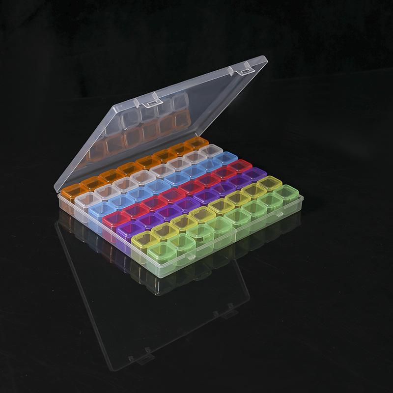 28 Grids 56 Grids Nail Art Colorful Jewelry Box Storage Box, Separately Opened Mini Drill Box Plastic Box Component Box