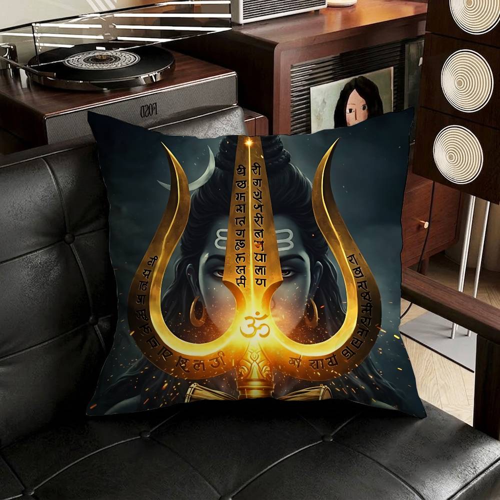India Art Lord Shivasjpg pillowcase casual style decoration suitable for home decoration (excluding pillow core)