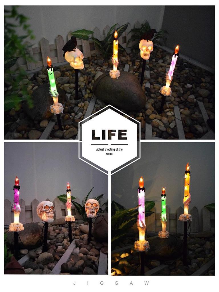 Haunted Festival Skull Solar Candle Light for Garden