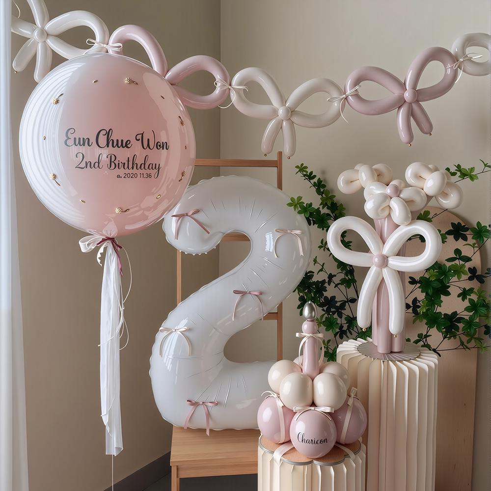 Rosa Perlen-Kuchenballons, Geburtstags- & Hochzeitsdekorationen, Bobo-Ballons für Partys & Anträge