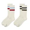 Okamoto Cotton Ribbed Striped Socks for Men and Sizes Assortment 1 +5% Women, 2-Pair Set, Spring/Summer Fit, 24.0cm-26.0cm,