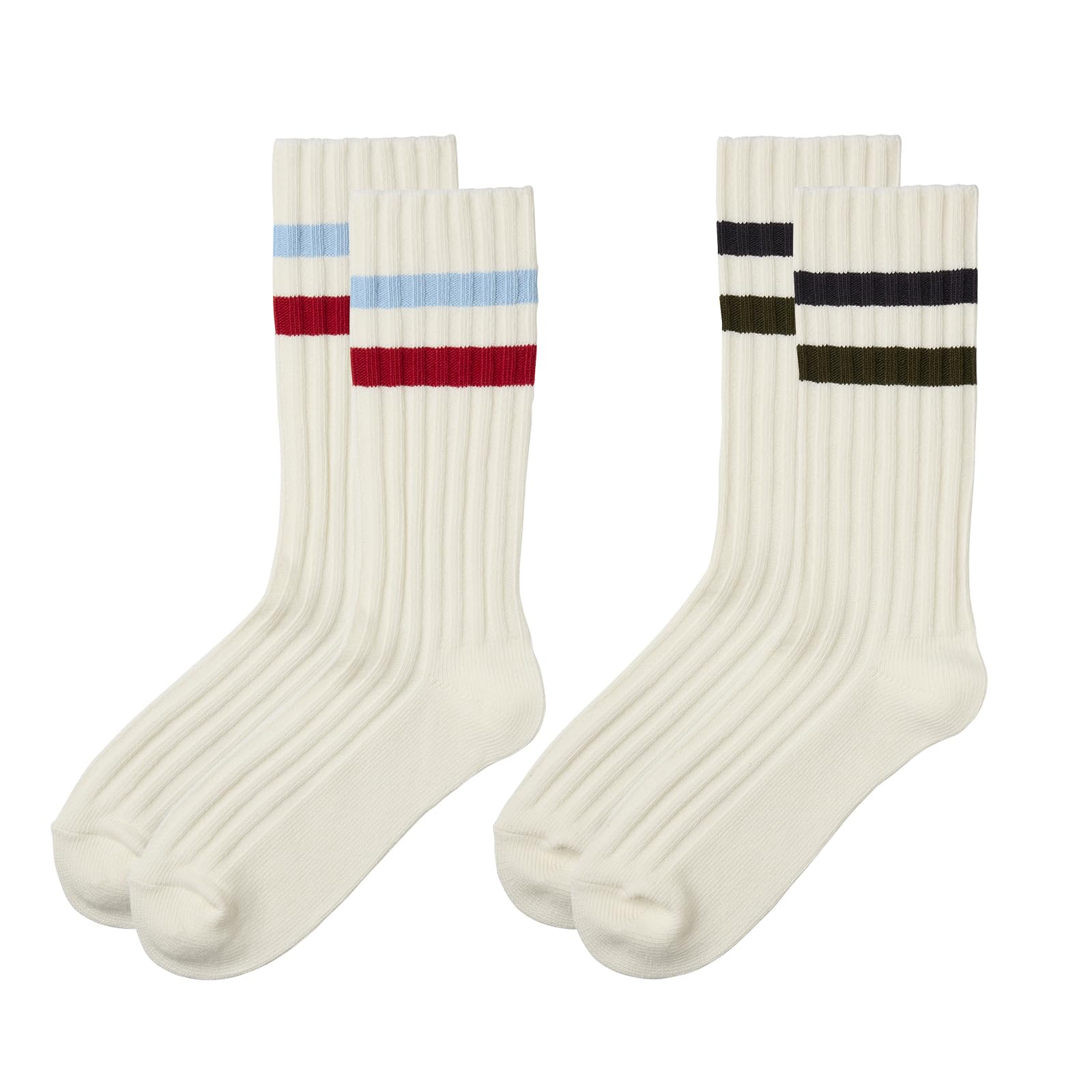 

Носки мужские Okamoto хлопковые в рубчик с полосками, ассортимент размеров 1 +5% женские, набор из 2 пар, весенне-летний, 22.0см-24.0см,