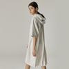SPNK Hoodie Op Back Pleated Dress_El Grey