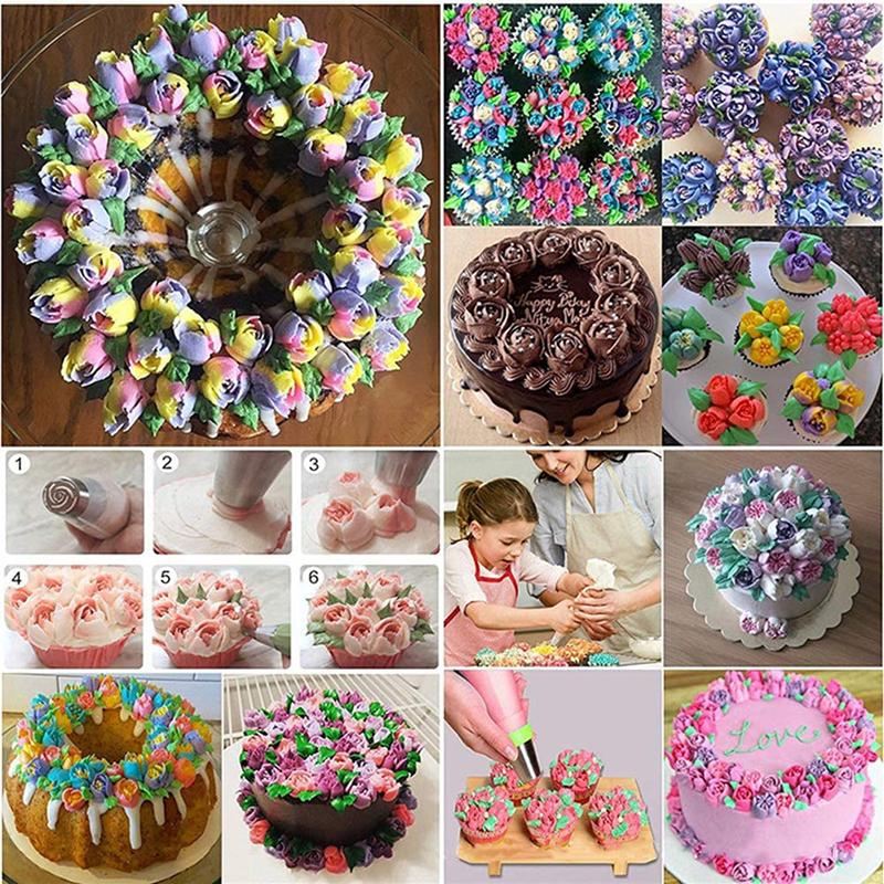 7/11Pcs/Set Russian Tulip Icing Piping Nozzles Stainless Steel Flower Cream Pastry Tips Nozzles Cake Decorating Tools