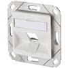 Metz Connect Recessed Network Socket Insert with Central Plate Not Equipped 1 Port Pure White (ral 9010)