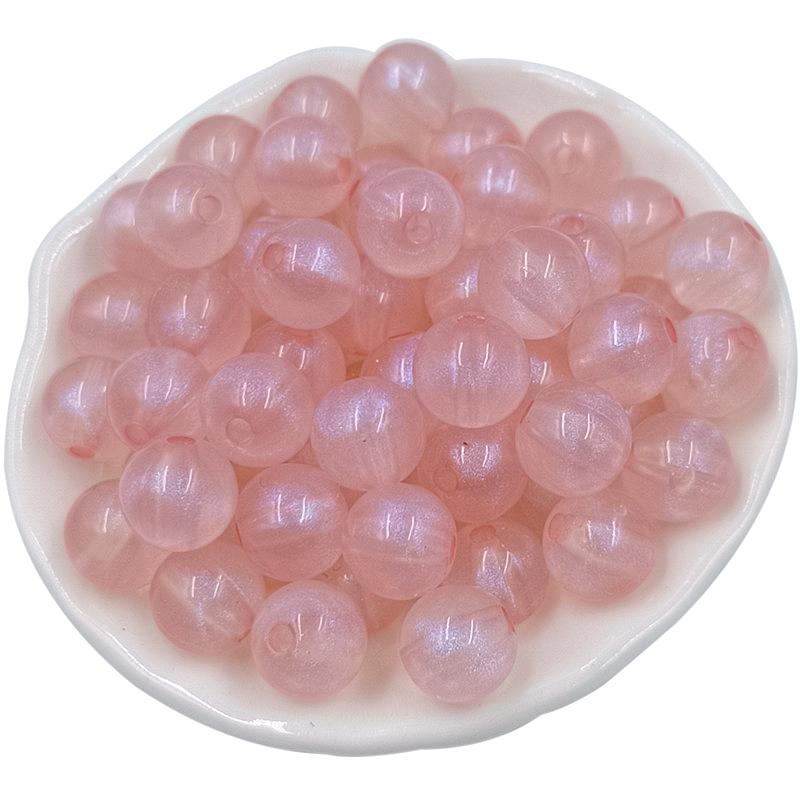 50Pcs Round Fluorescent Scattered Beads Fashion Pendant Bracelet Necklace Two-color Group Acrylic Handmade Materials 10mm Jewelry Making