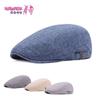 Cotton and Linen Beret, Men and Women, Cap, Retro Old Forward Hat, Outdoor Hat Monochrome Beret